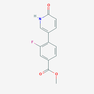 5-(2-Fluoro-4-methoxycarbonylphenyl)-2-hydroxypyridine, 95%