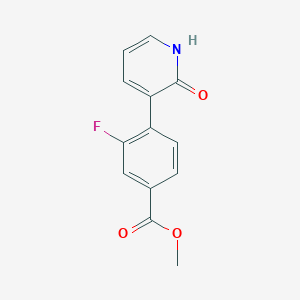 3-(2-Fluoro-4-methoxycarbonylphenyl)-2-hydroxypyridine, 95%