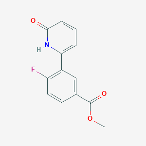 6-(2-Fluoro-5-methoxycarbonylphenyl)-2-hydroxypyridine, 95%