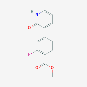 3-(3-Fluoro-4-methoxycarbonylphenyl)-2-hydroxypyridine, 95%