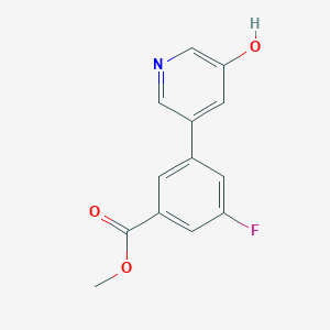 molecular formula C13H10FNO3 B6368234 5-(3-Fluoro-5-methoxycarbonylphenyl)-3-hydroxypyridine, 95% CAS No. 1261909-75-4