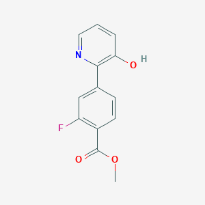 molecular formula C13H10FNO3 B6368237 2-(3-Fluoro-4-methoxycarbonylphenyl)-3-hydroxypyridine, 95% CAS No. 1261895-94-6