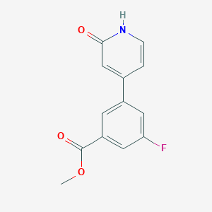 4-(3-Fluoro-5-methoxycarbonylphenyl)-2-hydroxypyridine, 95%