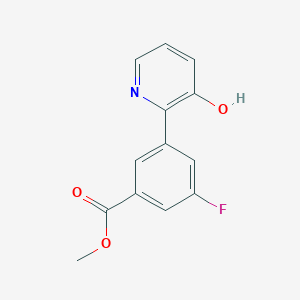 2-(3-Fluoro-5-methoxycarbonylphenyl)-3-hydroxypyridine, 95%