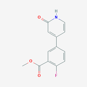 molecular formula C13H10FNO3 B6368269 4-(4-Fluoro-3-methoxycarbonylphenyl)-2-hydroxypyridine, 95% CAS No. 1261997-63-0