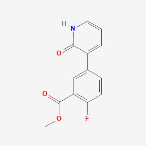 3-(4-Fluoro-3-methoxycarbonylphenyl)-2-hydroxypyridine, 95%