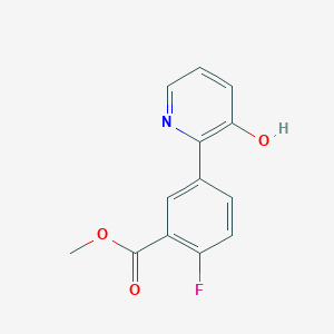 molecular formula C13H10FNO3 B6368278 2-(4-Fluoro-3-methoxycarbonylphenyl)-3-hydroxypyridine, 95% CAS No. 1261892-90-3