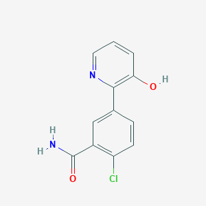 molecular formula C12H9ClN2O2 B6368286 2-(3-Carbamoyl-4-chlorophenyl)-3-hydroxypyridine, 95% CAS No. 1261916-34-0