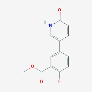 molecular formula C13H10FNO3 B6368289 5-(4-Fluoro-3-methoxycarbonylphenyl)-2-hydroxypyridine, 95% CAS No. 1111102-85-2