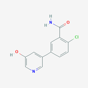 molecular formula C12H9ClN2O2 B6368313 5-(3-Carbamoyl-4-chlorophenyl)-3-hydroxypyridine, 95% CAS No. 1261932-21-1