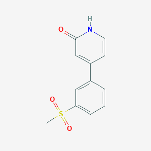 molecular formula C12H11NO3S B6368317 2-Hydroxy-4-(3-methylsulfonylphenyl)pyridine, 95% CAS No. 1261895-98-0