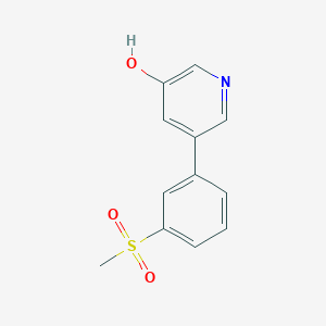 molecular formula C12H11NO3S B6368318 3-Hydroxy-5-(3-methylsulfonylphenyl)pyridine, 95% CAS No. 1261958-46-6