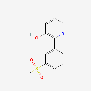 molecular formula C12H11NO3S B6368324 3-Hydroxy-2-(3-methylsulfonylphenyl)pyridine, 95% CAS No. 1261958-39-7