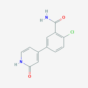 molecular formula C12H9ClN2O2 B6368336 4-(3-Carbamoyl-4-chlorophenyl)-2-hydroxypyridine, 95% CAS No. 1261957-04-3