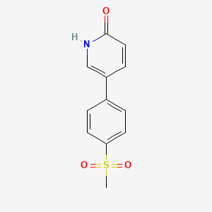 molecular formula C12H11NO3S B6368340 2-Hydroxy-5-(4-methylsulfonylphenyl)pyridine, 95% CAS No. 1198416-59-9