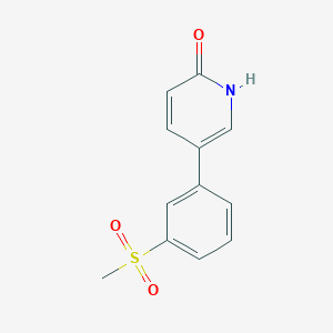 molecular formula C12H11NO3S B6368353 2-Hydroxy-5-(3-methylsulfonylphenyl)pyridine, 95% CAS No. 1198416-58-8