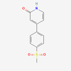 molecular formula C12H11NO3S B6368378 2-Hydroxy-4-(4-methylsulfonylphenyl)pyridine, 95% CAS No. 1261909-79-8