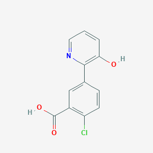 molecular formula C12H8ClNO3 B6368406 2-(3-Carboxy-4-chlorophenyl)-3-hydroxypyridine, 95% CAS No. 1261916-45-3