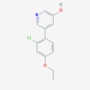 molecular formula C13H12ClNO2 B6368411 5-(2-Chloro-4-ethoxyphenyl)-3-hydroxypyridine, 95% CAS No. 1261939-91-6
