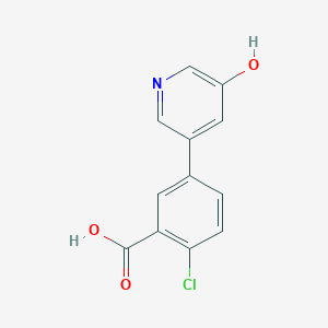 molecular formula C12H8ClNO3 B6368413 5-(3-Carboxy-4-chlorophenyl)-3-hydroxypyridine, 95% CAS No. 1261939-94-9