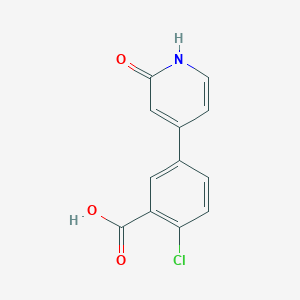 molecular formula C12H8ClNO3 B6368416 4-(3-Carboxy-4-chlorophenyl)-2-hydroxypyridine, 95% CAS No. 1261939-98-3