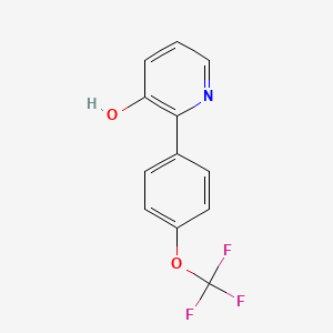molecular formula C12H8F3NO2 B6368446 3-Hydroxy-2-(4-trifluoromethoxyphenyl)pyridine, 95% CAS No. 1261881-29-1