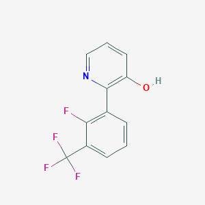 molecular formula C12H7F4NO B6368508 2-(2-Fluoro-3-trifluoromethylphenyl)-3-hydroxypyridine, 95% CAS No. 1261973-47-0