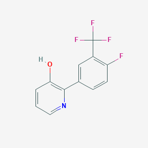 molecular formula C12H7F4NO B6368516 2-(4-Fluoro-3-trifluoromethylphenyl)-3-hydroxypyridine, 95% CAS No. 1261940-12-8