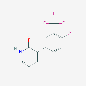 molecular formula C12H7F4NO B6368524 3-(4-Fluoro-3-trifluoromethylphenyl)-2-hydroxypyridine, 95% CAS No. 1261958-59-1