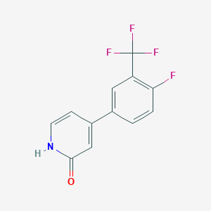 molecular formula C12H7F4NO B6368534 4-(4-Fluoro-3-trifluoromethylphenyl)-2-hydroxypyridine, 95% CAS No. 1261973-54-9