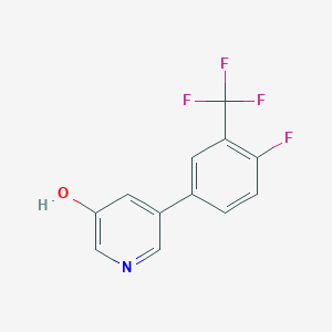 molecular formula C12H7F4NO B6368543 5-(4-Fluoro-3-trifluoromethylphenyl)-3-hydroxypyridine, 95% CAS No. 1261974-69-9