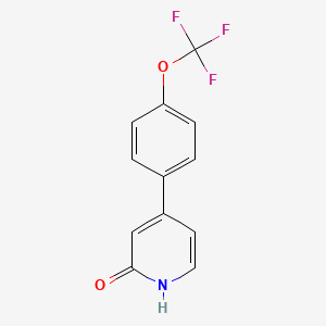 molecular formula C12H8F3NO2 B6368547 2-Hydroxy-4-(4-trifluoromethoxyphenyl)pyridine, 95% CAS No. 1187744-53-1