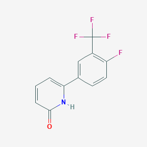 molecular formula C12H7F4NO B6368549 6-(4-Fluoro-3-trifluoromethylphenyl)-2-hydroxypyridine, 95% CAS No. 1261896-26-7