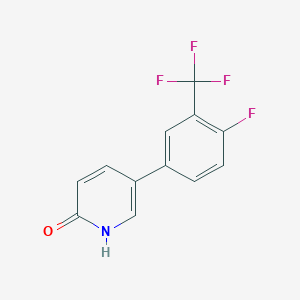 molecular formula C12H7F4NO B6368551 5-(4-Fluoro-3-trifluoromethylphenyl)-2-hydroxypyridine, 95% CAS No. 1261940-14-0