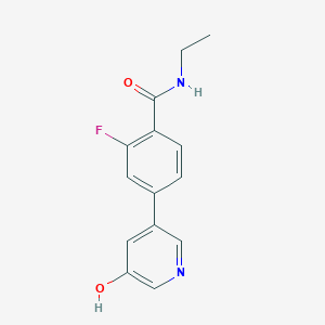 molecular formula C14H13FN2O2 B6368572 5-[4-(Ethylcarbamoyl)-3-fluorophenyl]-3-hydroxypyridine, 95% CAS No. 1261909-39-0