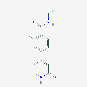 molecular formula C14H13FN2O2 B6368579 4-[4-(Ethylcarbamoyl)-3-fluorophenyl]-2-hydroxypyridine, 95% CAS No. 1261958-65-9