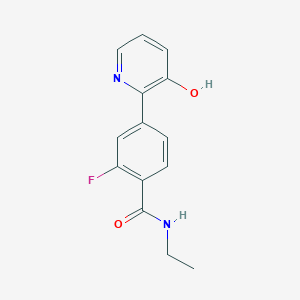 molecular formula C14H13FN2O2 B6368588 2-[4-(Ethylcarbamoyl)-3-fluorophenyl]-3-hydroxypyridine, 95% CAS No. 1261895-99-1
