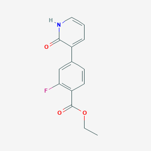 molecular formula C14H12FNO3 B6368590 3-[4-(Ethoxycarbonyl)-3-fluorophenyl]-2-hydroxypyridine, 95% CAS No. 1261893-09-7