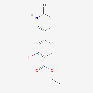 molecular formula C14H12FNO3 B6368604 5-[4-(Ethoxycarbonyl)-3-fluorophenyl]-2-hydroxypyridine, 95% CAS No. 1111102-88-5