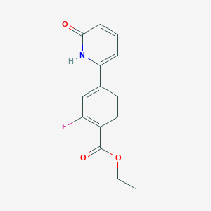 B6368620 6-[4-(Ethoxycarbonyl)-3-fluorophenyl]-2-hydroxypyridine, 95% CAS No. 1111105-44-2