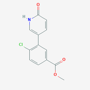 molecular formula C13H10ClNO3 B6368637 5-(2-Chloro-5-methoxycarbonylphenyl)-2-hydroxypyridine, 95% CAS No. 1261957-18-9
