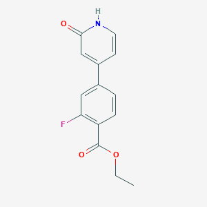 molecular formula C14H12FNO3 B6368643 4-[4-(Ethoxycarbonyl)-3-fluorophenyl]-2-hydroxypyridine, 95% CAS No. 1261916-65-7