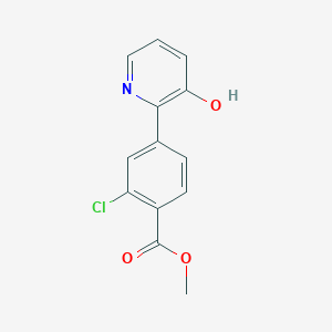 molecular formula C13H10ClNO3 B6368649 2-(3-Chloro-4-methoxycarbonylphenyl)-3-hydroxypyridine, 95% CAS No. 1261975-84-1