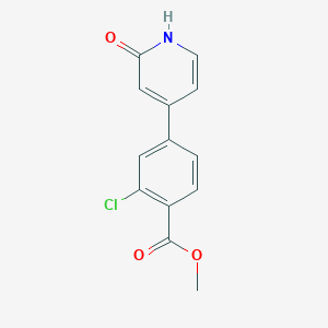molecular formula C13H10ClNO3 B6368670 4-(3-Chloro-4-methoxycarbonylphenyl)-2-hydroxypyridine, 95% CAS No. 1261957-36-1