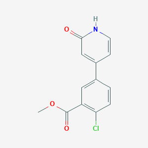 molecular formula C13H10ClNO3 B6368684 4-(4-Chloro-3-methoxycarbonylphenyl)-2-hydroxypyridine, 95% CAS No. 1261909-41-4