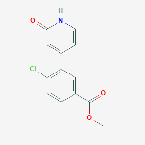 molecular formula C13H10ClNO3 B6368691 4-(2-Chloro-5-methoxycarbonylphenyl)-2-hydroxypyridine, 95% CAS No. 1261916-71-5