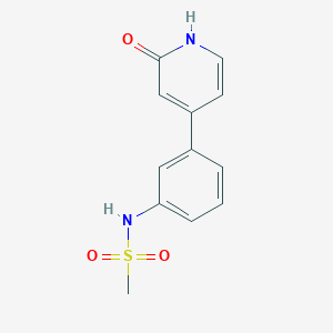 molecular formula C12H12N2O3S B6368711 2-Hydroxy-4-(3-methylsulfonylaminophenyl)pyridine, 95% CAS No. 1261982-47-1