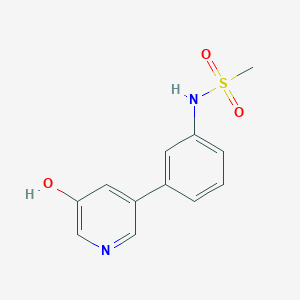 molecular formula C12H12N2O3S B6368728 3-Hydroxy-5-(3-methylsulfonylaminophenyl)pyridine, 95% CAS No. 1261916-76-0