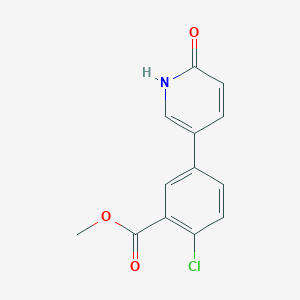 molecular formula C13H10ClNO3 B6368737 5-(4-Chloro-3-methoxycarbonylphenyl)-2-hydroxypyridine, 95% CAS No. 1261958-69-3