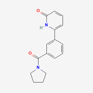 molecular formula C16H16N2O2 B6368745 2-Hydroxy-6-(3-pyrrolidinylcarbonylphenyl)pyridine, 95% CAS No. 1261896-28-9
